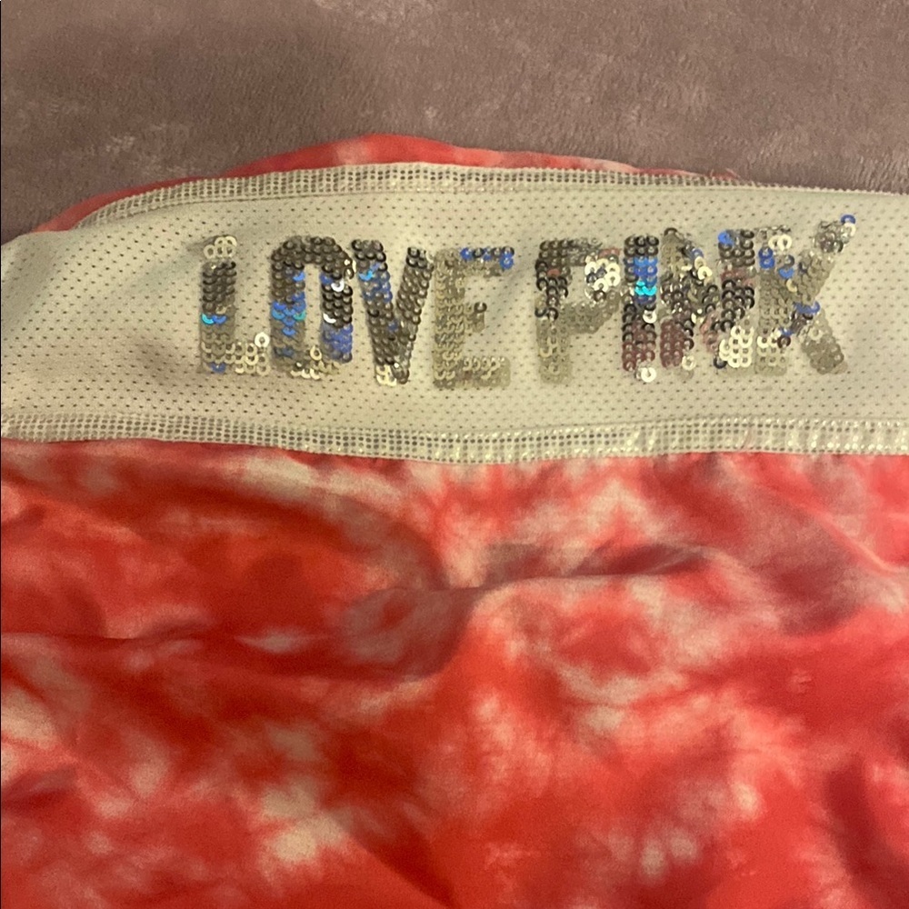 VS PINK VINTAGE Y2K ACTIVE SHORTS TIE DYE SILVER BLING LOGO - Picture 5 of 11